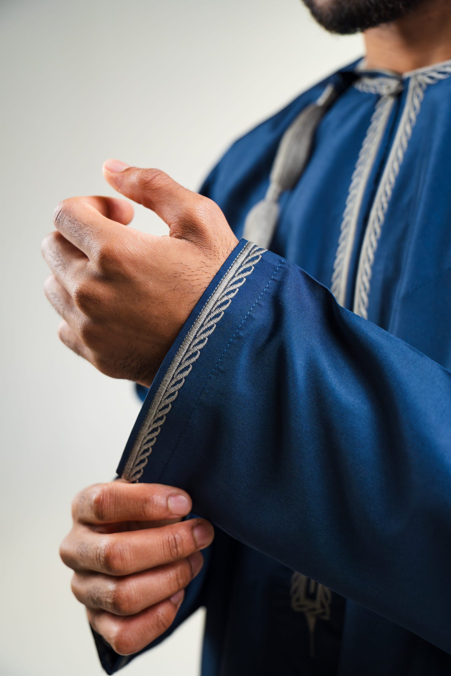 Tanzanite Blue Omani Thobe | Formal Men's Thobe UK